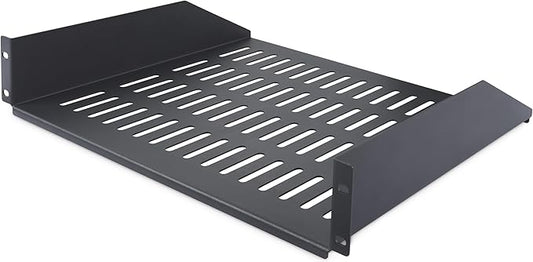 StarTech.com 2U Vented Server Rack Shelf, 16in/41.5cm Mounting Depth, for 19" Rack/Cabinet, SPCC Steel, Max 44lb/20kg