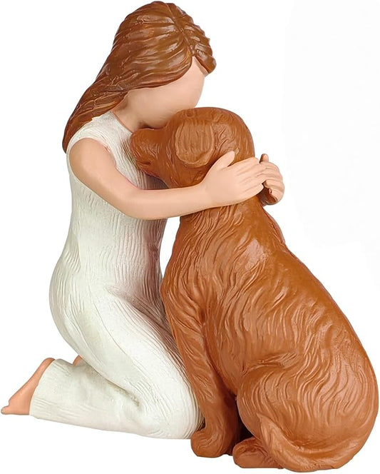 Dog Memorial Gifts for Loss of Dogs, Dog Mom Gifts for Women, Hand-Sculpted Resin Figures for Dogs Lovers, Statues for Home Décor, Home Décor Accents (Brown)