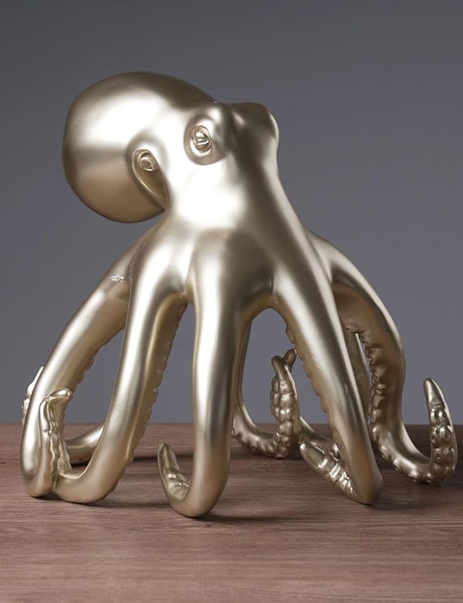 Abstract Sculpture Decor Modern Arts Octopus Figurine Table Centerpiece Statue Polyresin 8.7 inch
