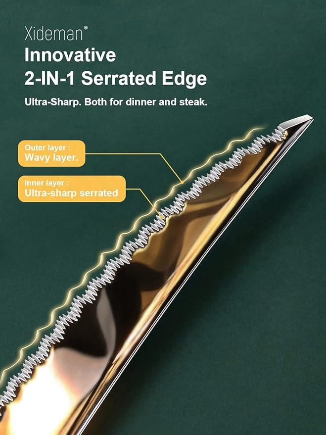 16 Piece Hammered Silver Gold Silverware Set, Modern Golden 18/10 Stainless Steel Flatware Set, Kitchen Utensil Set Service for 4, Tableware Cutlery Set, Knives Forks Spoons Set