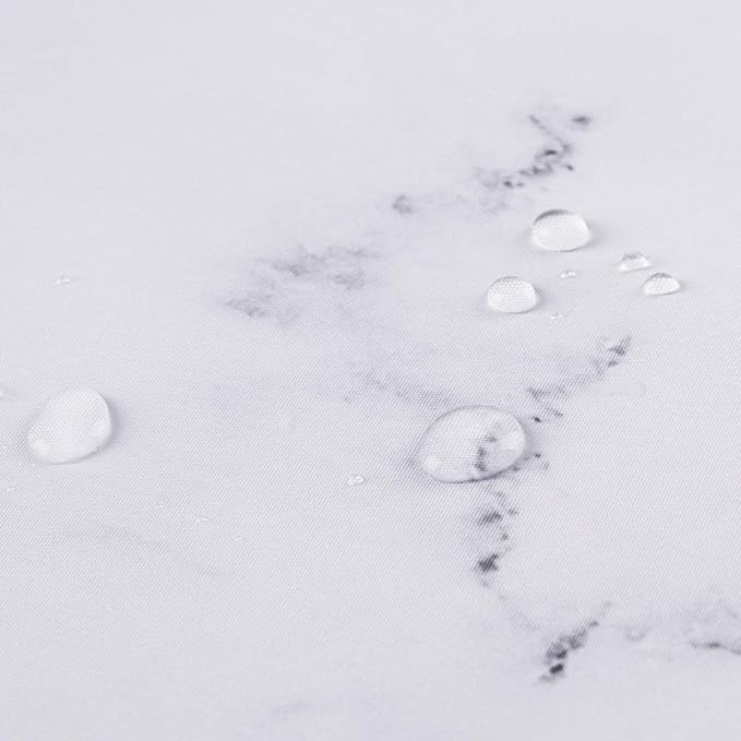 YOSTEV Marble Bathroom Shower Curtain,Grey and White Fabric Shower Curtain with Hooks,Unique 3D Printing,Decorative Bathroom Accessories,Water Proof,Reinforced Metal Grommets,Extra Long 72x96 Inches