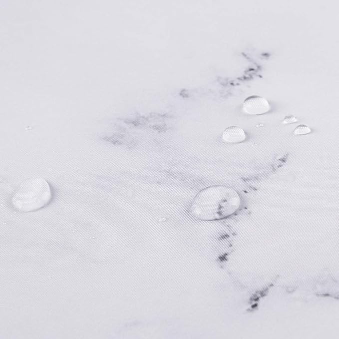 YOSTEV Marble Bathroom Shower Curtain,Grey and White Fabric Shower Curtain with Hooks,Unique 3D Printing,Decorative Bathroom Accessories,Water Proof,Reinforced Metal Grommets,Long 72x84 Inches