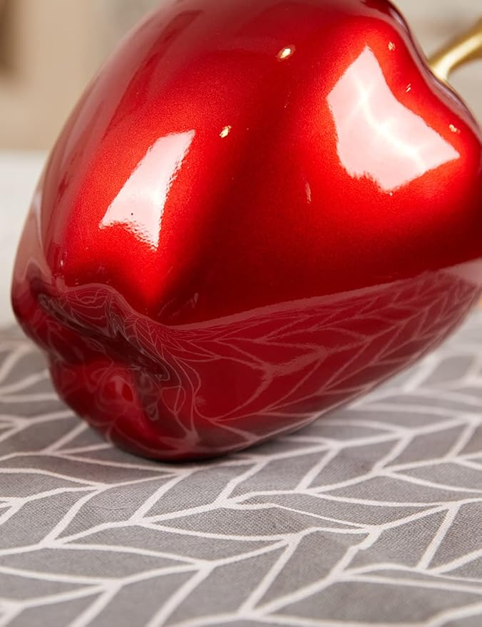 Apple Decor Statue Modern Sculpture Arts Fruit Figurine Polyresin Red 7.0 inch