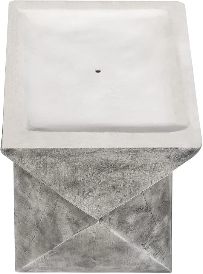 Adeco Concrete Stool Accent Table Patio Side Table End Table Decorative Garden Stool Nightstands Plant Stand Coffee Table for Indoor Outdoor Use