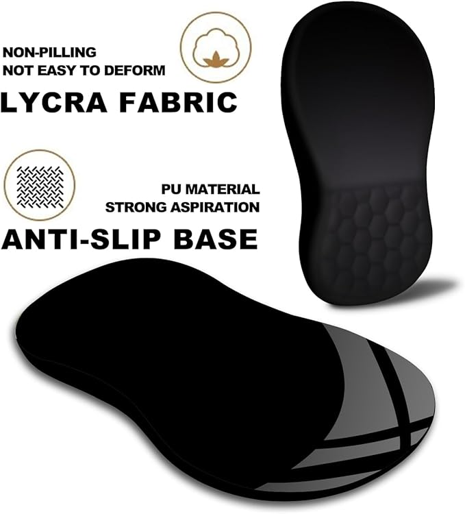 Mouse Pad Wrist Support, Ergonomic Mouse Pad with Massage Dot, Comfortable Computer Mouse Pad for Laptop, Wrist Rest Pain Relief Mousepad with Non-Slip PU Base for Office & Home, 12 x 8 in