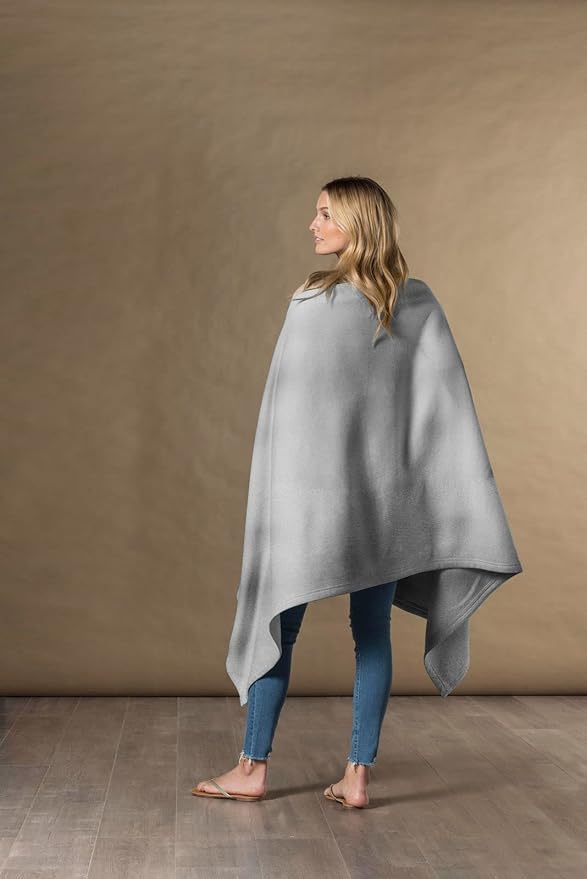 MV Sport Lightweight Sweatshirt Blanket Throw – Warm & Cozy, Breathable Oversized Fleece Knit, Couch, Bed, Travel, Cold Nights, and Outdoors – Soft Light Weight Blanket 54" x 84" Heather