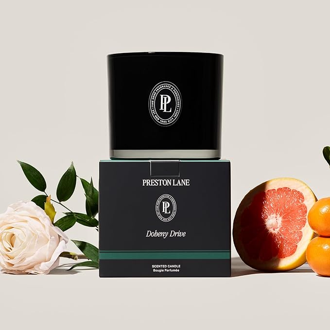 Preston Lane The Deluxe 3-Wick Candle, Scented Candle with Vegan, Soy Wax Blend, Doheny Drive, 24 Oz