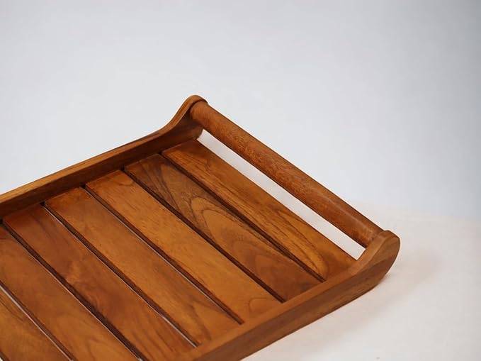 Vesta Homes Vesta Homes Teak Wood Serving Tray for Home,Kitchen,Restaurant,Office Organizer,Dining Table, Premium Wooden Trays, 18" x 12", Extra Large, Handmade In India (Brown)(Extra Large)