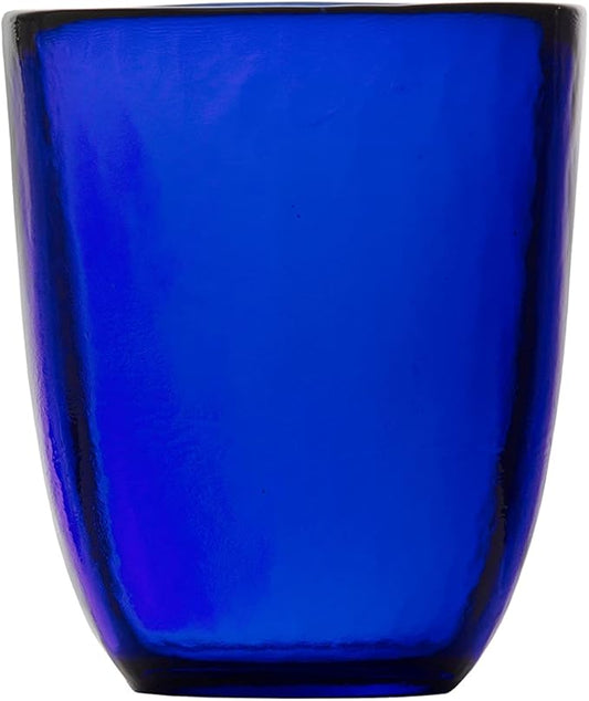 Fortessa Los Cabos Glass Drinkware Collection, 10 Ounce Tumbler (Set of 4), Cobalt