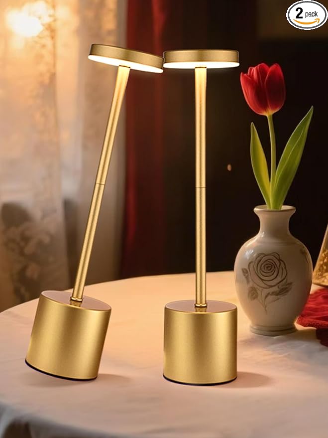 Rechargeable Lamps Cordless Lamps Set of 2,6000mAh Battery Lights,Dimmable+3 Colors Rechargeable Table Lamp,Portable Wireless Small Table Lamp for Bedroom/Kitchen/Bathroom/Dining/Bar/Outdoor [Adapter]