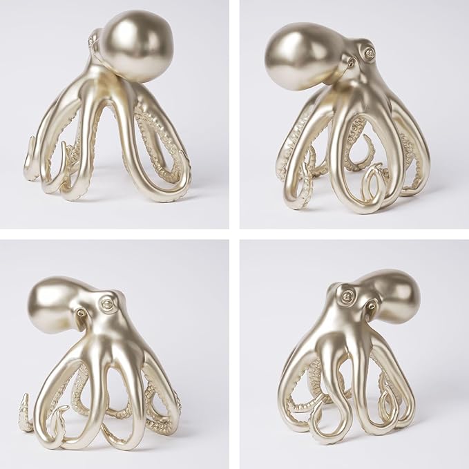 Abstract Sculpture Decor Modern Arts Octopus Figurine Table Centerpiece Statue Polyresin 8.7 inch