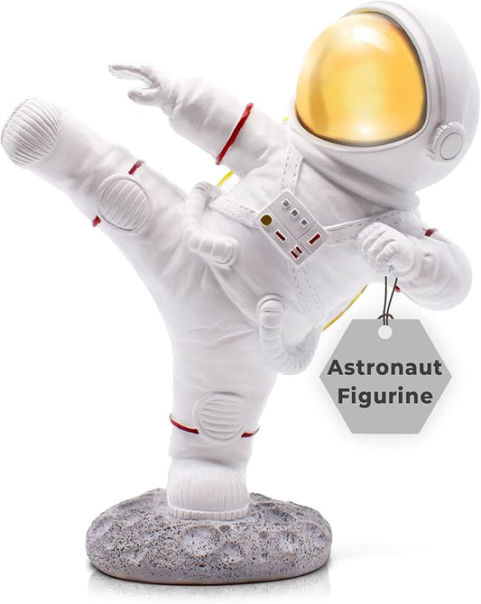 Astronaut Figurine Statue for Desk and Office Decor - Mini Spaceman Figures for Shelf, Gaming, and Men's Room Decorations - Space Gifts and Cool Masculine Home Decor Accessories