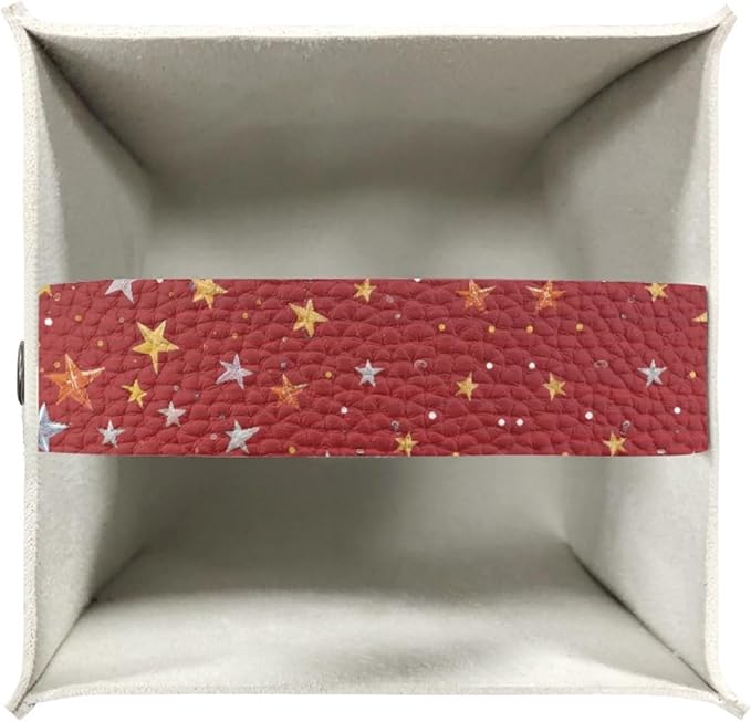 Santa Claus Tissue Box Cover 5.1x5.1x5.1'' Tissue Holder Napkin Dispenser for Home Office Car, Christmas PU Leather Square Napkin Facial Paper Holder Organizer