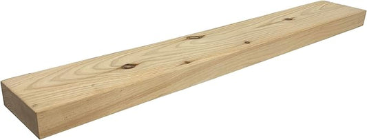 joelsantiques 42 Inch Floating Shelves for Wall - 42x6x2 in - Unfinished Wood Shelf Design, Wooden Wall Shelves for Bedroom, Bathroom, Kitchen and Living Room - Display and Store Your Décor at Home