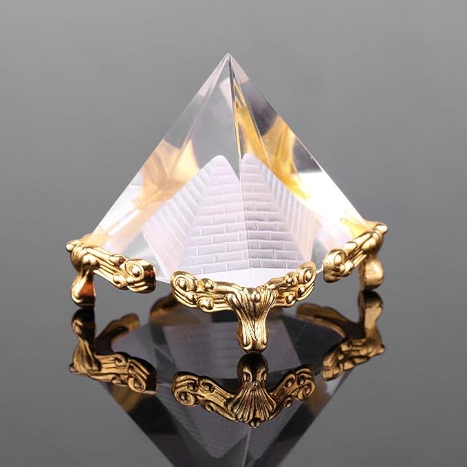 Petrichor 2.3 inches Crystal Feng Shui Crafts Pyramid for Prosperity, Positive Energy & Good Luck | Decoration & Gifts