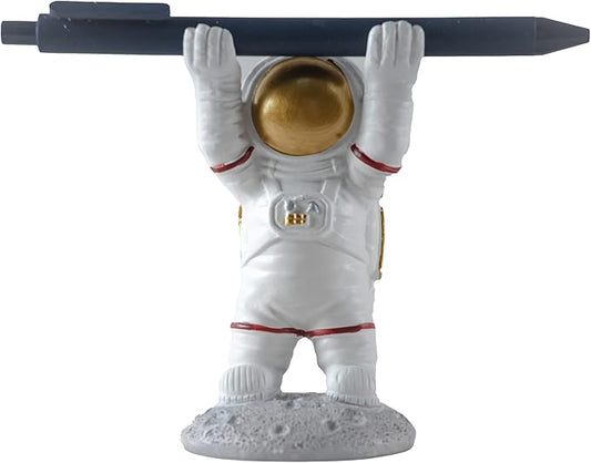 BUTILIVEEN Astronaut Pen Pencil Holder Stand for Desk, Resin Pen Display Stand Pencil Display Holder for Home Office Gifts, Standing Astronaut Pen Holder