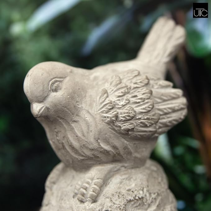 Bird Statues for Outdoor, Small Decorative Cement Bird Sculpture for Lawn, Patio Yard Lawn Figurine Decorative Ornament Home Decor Items: 4.50"x3.75"x7.50"H