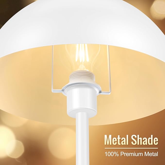 Floor Lamp for Bedroom Modern, Lamp with Mushroom Lampshade, 65.5" Tall Floor Lamp, E26 Base, Footswitch, ETL Listed, Industrial Standing Lamps for Living Room Nursery, Mid Century Home Decor, White
