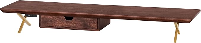 Anji Mountain Monitor Stand - Desktop Organizer & Laptop Riser, Ergonomic Monitor Riser, Space-Saving Monitor Stand for Desk, Durable Construction, Easy Assembly, Ideal for Home & Office,Walnut