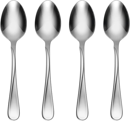 Oneida Flight Everyday Flatware Teaspoons 18/0 Stainless Steel, Set of 4, Silver
