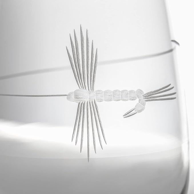 Rolf Glass | Fly Fishing All Purpose Wine Glass 18 Ounce | Set of 4 | Large Wine Glasses | Lead-Free Crystal Glass | Engraved All Purpose Wine Glasses | Made in the US | Outdoor Lifestyle