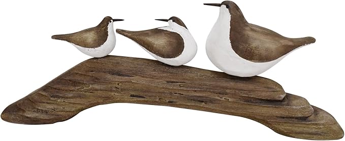K KILIPES Beach Coastal Wood Seabird Figurine Home Office Table Desk Decor Sea Bird Sculpture Statue for Tabletop Shelf Nautical Bathroom Decoration Ornament Gift