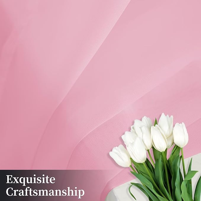 Sheer Curtains 84 Inches Long 2 Panels, Rod Pocket Short Curtain for Kitchen, Bedroom, Cafe Window(Pink 38" W x 84" L)