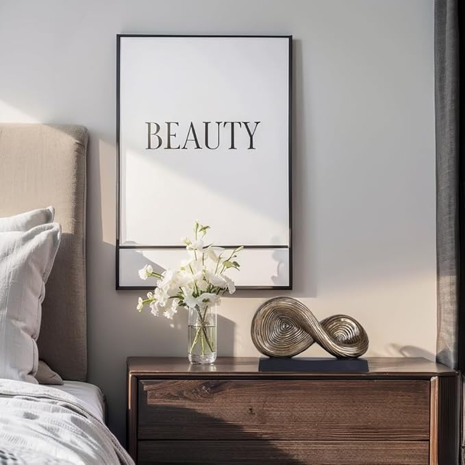 5.5‘’ Infinity Knot Sculpture - Abstract Decorative Object, Modern Infinity Loop Symbol for Home Decor, Knick Knacks for Shelves, Living Room Table, TV Stand, Geometric Coffee Table Statues(Gold)