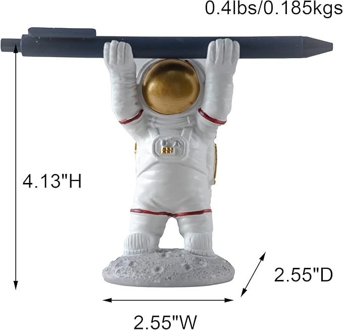 BUTILIVEEN Astronaut Pen Pencil Holder Stand for Desk, Resin Pen Display Stand Pencil Display Holder for Home Office Gifts, Standing Astronaut Pen Holder
