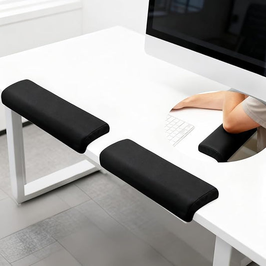 L-Shaped Desk Edge Cushion Desk Elbow Pad with High Density Foam Ergonomic Anti-Slip Wrist Support Desk Arm Rest Pad for Office Typing Gaming 11.8 * 3.9 * 1.5 Inch