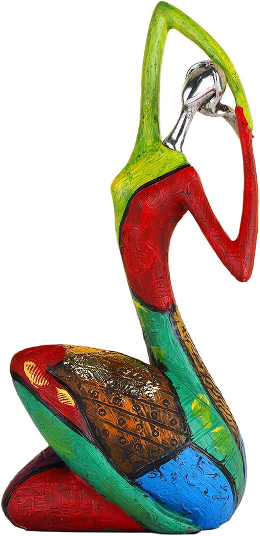 suruim Colorful Abstract Women Figurines Sculptures Home Decor for Shelves Yoga Pose Art Statue Modern Home Decoration Living Room Zen Decor Tables Ornaments (Stretch)