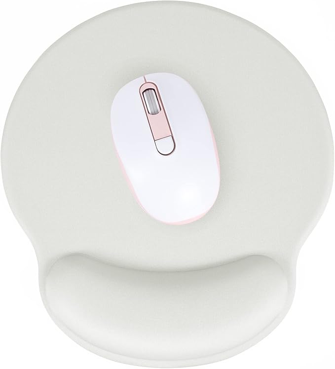 Hsurbtra Ergonomic Mouse Pad with Wrist Rest Support, Gel Mouse Pads with Non-Slip PU Base, Pain Relief Memory Foam Computer Mat, Cute Office Supplies Desk Decro Accessories, Space Gray