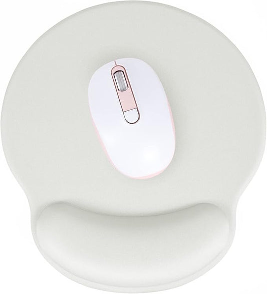 Hsurbtra Ergonomic Mouse Pad with Wrist Rest Support, Gel Mouse Pads with Non-Slip PU Base, Pain Relief Memory Foam Computer Mat, Cute Office Supplies Desk Decro Accessories, Space Gray