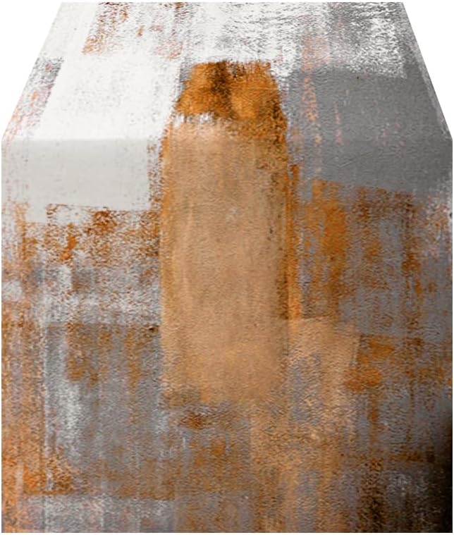 OYIMUA Orange and White Abstract Modern Table Runner, Art Rustic Kitchen Dining Table Decor for Holiday Home Party 13x90 Inches