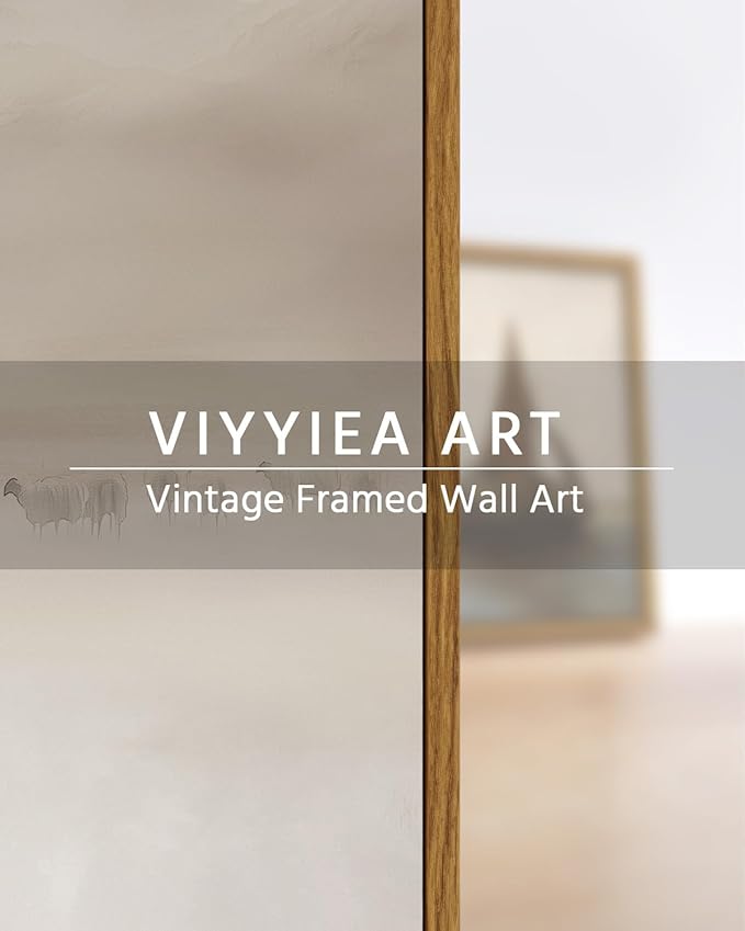 VIYYIEA Vintage Framed Canvas Wall Art, Jesus Art Prints, Modern Christian Neutral Decor for Living Dining Room Bedroom Hallway Fireplace Office Meditation Yoga, Easter Christmas Decor,16x24 Inch
