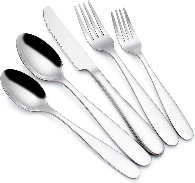 Silverware Set for 8, CITESANA 40-Piece Heavy Duty Mirror Polished Stainless Steel Flatware Set Cutlery Set Flatware Service for Home Kitchen