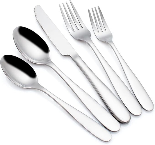 Silverware Set for 8, CITESANA 40-Piece Heavy Duty Mirror Polished Stainless Steel Flatware Set Cutlery Set Flatware Service for Home Kitchen