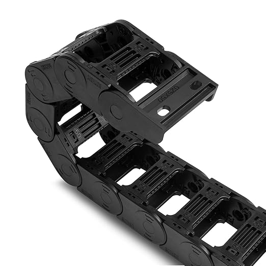 25 x 50mm (Inner H x W) R55 Bridge Type Drag Chain Cable Wire Carrier Protection Chain 39.3inch/1M for 3D Printer and CNC Router Mill,Black Plastic Nylon