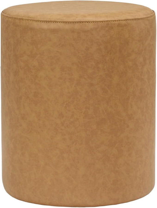 Get Set Style Modern Round Ottoman with Soft Padded Seat, Multifunctional Vanity Stool for Makeup, Upholstered Footrest Stool Ottoman Foot Stool for Living Room, Bedroom