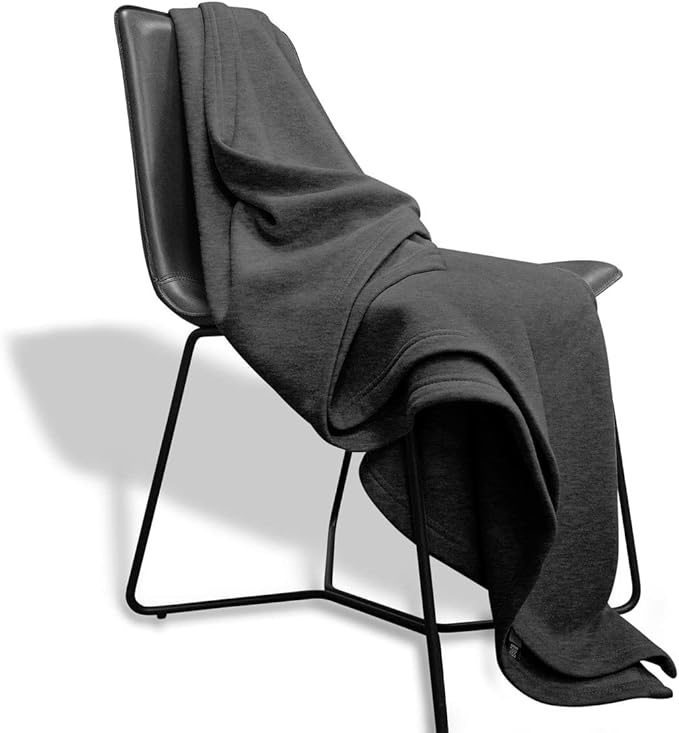 MV Sport Lightweight Sweatshirt Blanket Throw – Warm & Cozy, Breathable Oversized Fleece Knit, Couch, Bed, Travel, Cold Nights, and Outdoors – Soft Light Weight Blanket 54" x 84" Graphite