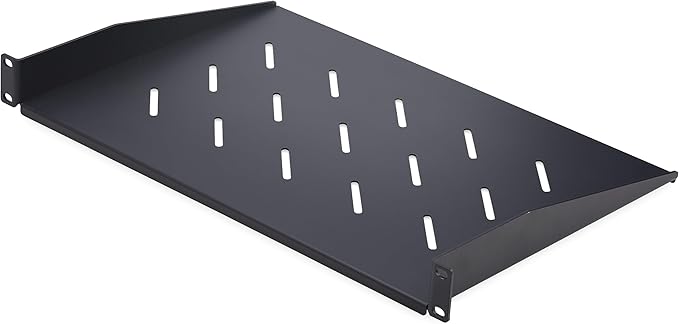 StarTech.com 1U Vented Server Rack Shelf, 12in/31.5cm Mounting Depth, for 19" Rack/Cabinet, SPCC Steel, Max 25lb/11.3kg