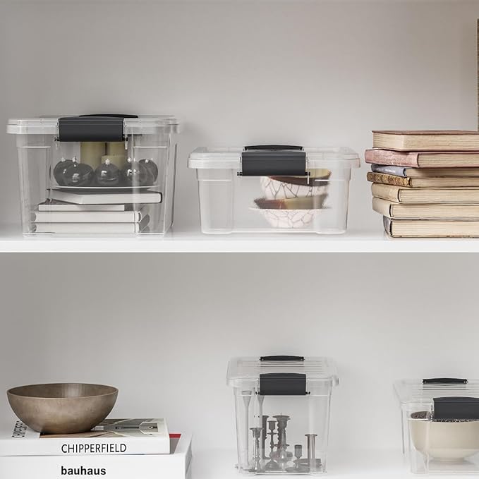 Superio Storage Bins with Lids- 3 Pack, 4.5 Qt Clear Boxes for Organizing, Stackable Plastic Containers- BPA Free, Non-Toxic, Odor Free, Organizer for Home, Office, Dorm