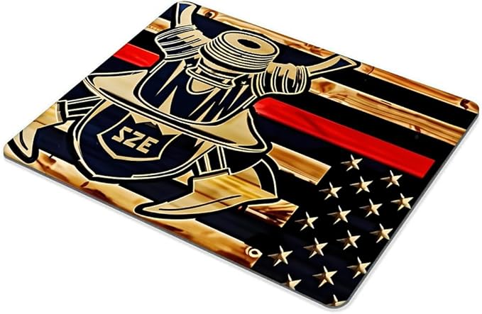 Firefighter American Flag 001 Mouse pad Customized Mousepad Non-Slip Rubber Base Mouse Pads for Computers Laptop Office Desk Accessories Mouse pad