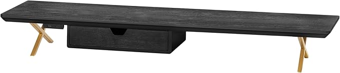 Anji Mountain Monitor Stand - Desktop Organizer & Laptop Riser, Ergonomic Monitor Riser, Space-Saving Monitor Stand for Desk, Durable Construction, Easy Assembly, Ideal for Home & Office,Black