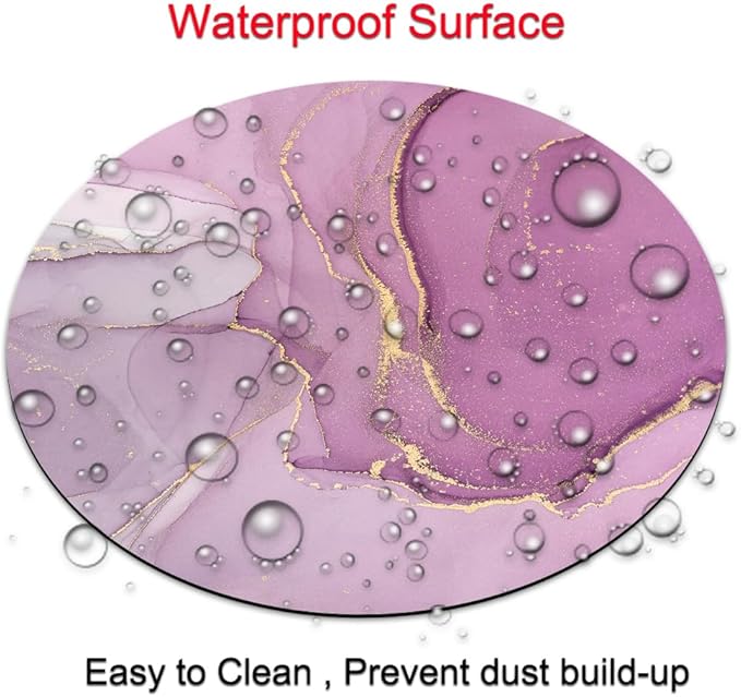 Light Purple Marble Round Mouse pad Customized Mousepad Non-Slip Rubber Base Mouse Pads for Computers Laptop Office Desk Accessories Mouse pad