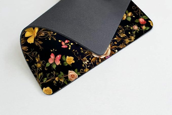 Black Gold Butterfly Mouse pad Customized Mousepad Non-Slip Rubber Base Mouse Pads for Computers Laptop Office Desk Accessories Mouse pad