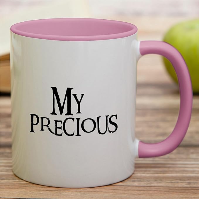 Retreez Funny Mug - My Precious Coffee Tea 11 Oz Ceramic Coffee Mugs - Funny, Sarcasm, Sarcastic, Motivational, Inspirational birthday gifts - White Mug with Pink Handle and Inner