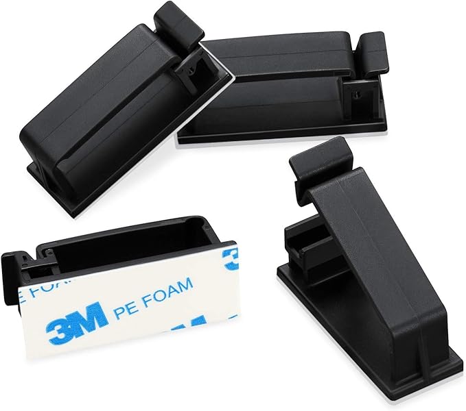 50Pack Self Adhesive Cable Management Clips, Cable Organizers Wire Clips Cord Holder for TV PC Laptop Ethernet Cable Desktop Home Office Indoor/Outdoor