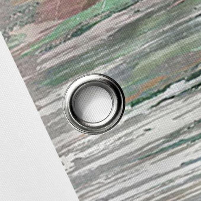 JAWO Abstract Shower Curtain, Modern Aesthetic Stripe Shower Curtain Sets with 12 Hooks for Bathtub Bathroom Gray Green Contemporary Abstract Painting Fabric