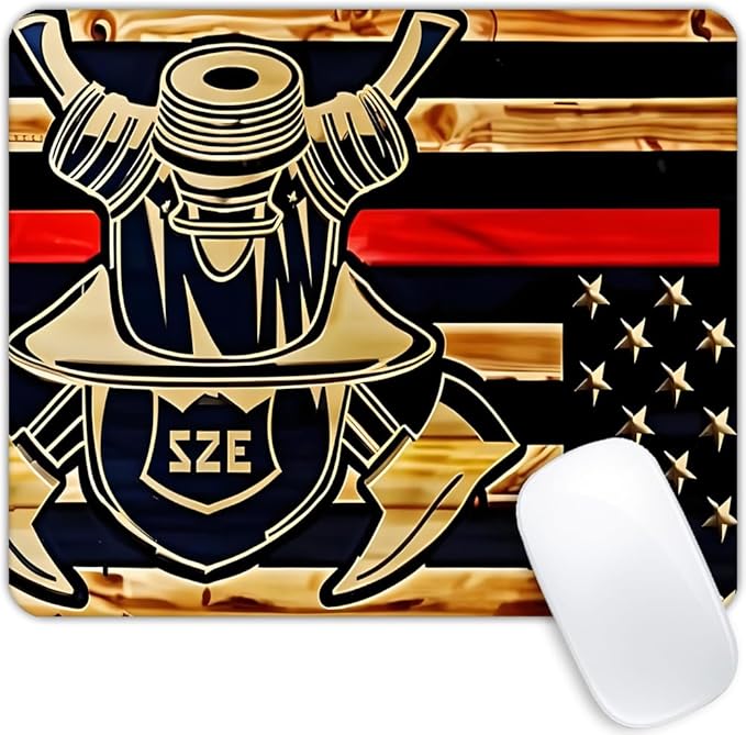 Firefighter American Flag 001 Mouse pad Customized Mousepad Non-Slip Rubber Base Mouse Pads for Computers Laptop Office Desk Accessories Mouse pad